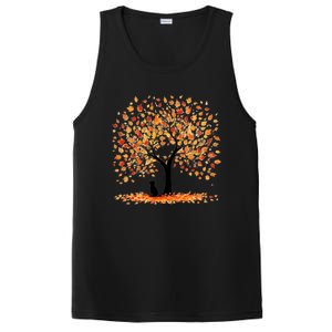 Artistic Fall Tree With Black Cat Watercolor Gift PosiCharge Competitor Tank