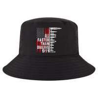 All Faster Than Dialing 911 American Flag Cool Comfort Performance Bucket Hat