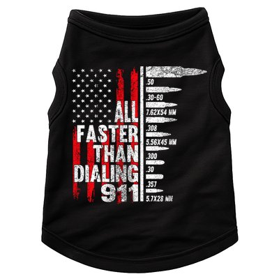 All Faster Than Dialing 911 American Flag Doggie Tank