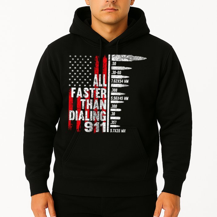 All Faster Than Dialing 911 American Flag Hoodie