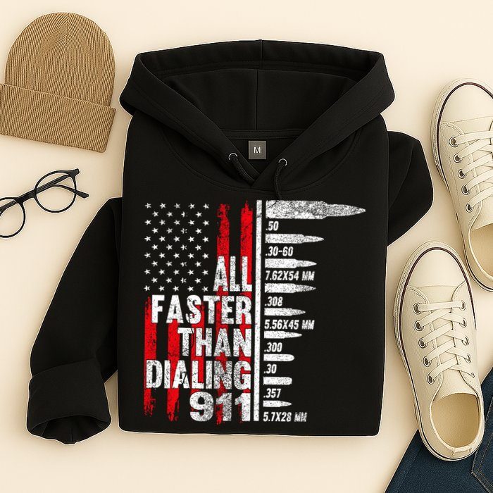 All Faster Than Dialing 911 American Flag Hoodie