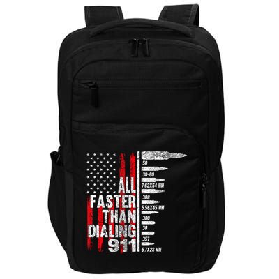 All Faster Than Dialing 911 American Flag Impact Tech Backpack