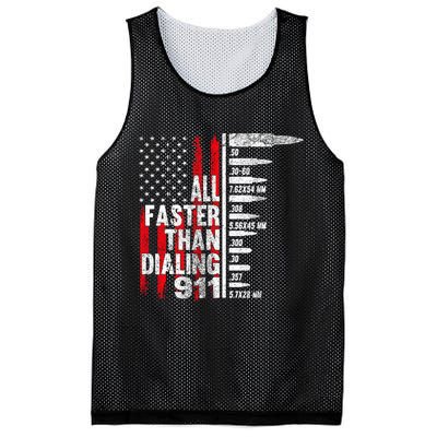 All Faster Than Dialing 911 American Flag Mesh Reversible Basketball Jersey Tank