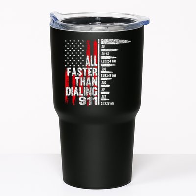 All Faster Than Dialing 911 American Flag Tumbler
