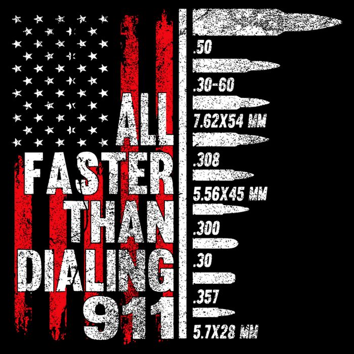 All Faster Than Dialing 911 American Flag Poster