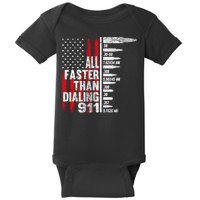 All Faster Than Dialing 911 American Flag Baby Bodysuit