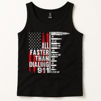 All Faster Than Dialing 911 American Flag Tank Top