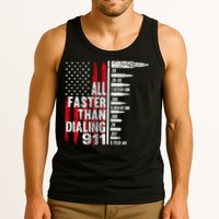 All Faster Than Dialing 911 American Flag Tank Top