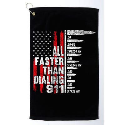 All Faster Than Dialing 911 American Flag Golf Towel