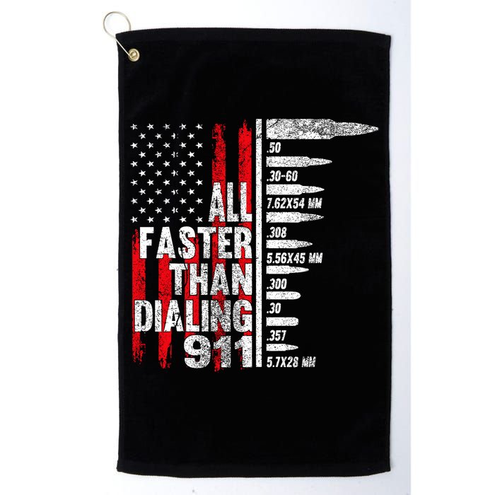 All Faster Than Dialing 911 American Flag Golf Towel