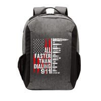 All Faster Than Dialing 911 American Flag Vector Backpack