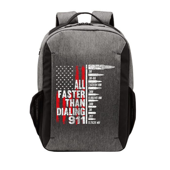 All Faster Than Dialing 911 American Flag Vector Backpack