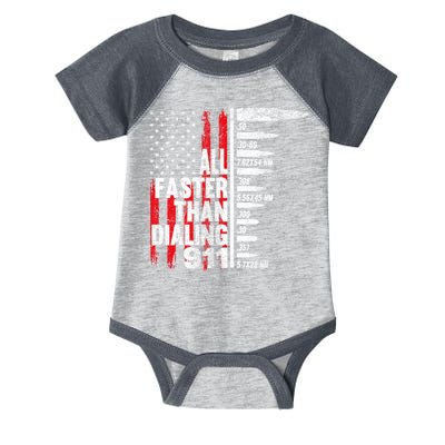 All Faster Than Dialing 911 American Flag Infant Baby Jersey Bodysuit