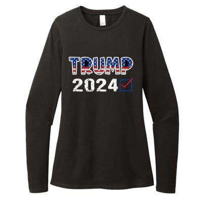 American Flag Trump 2024 Shirt Womens CVC Long Sleeve Shirt