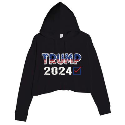 American Flag Trump 2024 Shirt Crop Fleece Hoodie