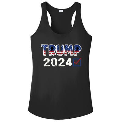 American Flag Trump 2024 Shirt Ladies PosiCharge Competitor Racerback Tank