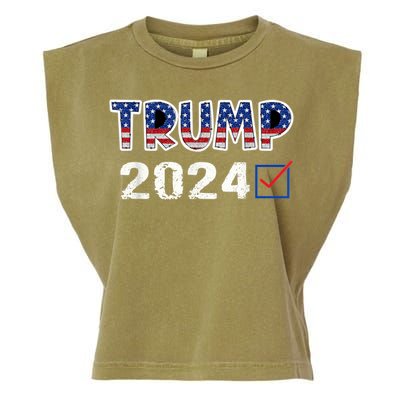 American Flag Trump 2024 Shirt Garment-Dyed Women's Muscle Tee