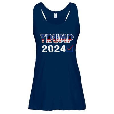 American Flag Trump 2024 Shirt Ladies Essential Flowy Tank