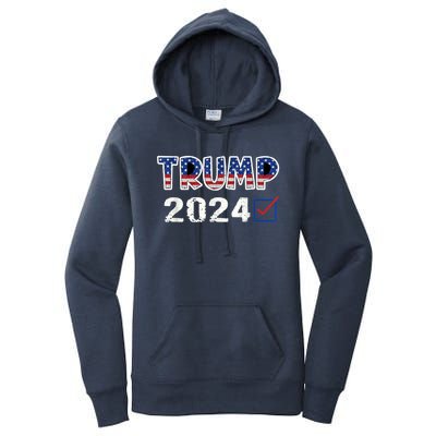 American Flag Trump 2024 Shirt Women's Pullover Hoodie