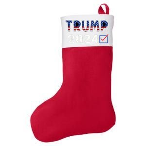 American Flag Trump 2024 Shirt Felt Holiday Christmas Stocking