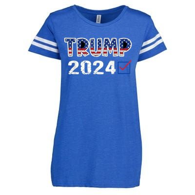 American Flag Trump 2024 Shirt Enza Ladies Jersey Football T-Shirt