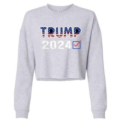 American Flag Trump 2024 Shirt Cropped Pullover Crew