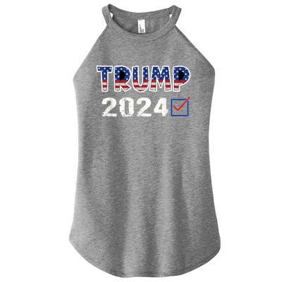 American Flag Trump 2024 Shirt Women's Perfect Tri Rocker Tank