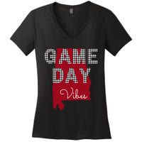 Alabama Football Tailgate Game Day Vibes Fall Women's V-Neck T-Shirt