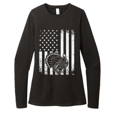 American Flag Turkey Hunting Turkey Hunter Funny Gift Womens CVC Long Sleeve Shirt