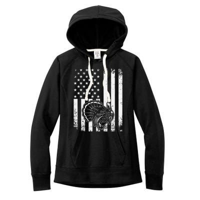 American Flag Turkey Hunting Turkey Hunter Funny Gift Women's Fleece Hoodie