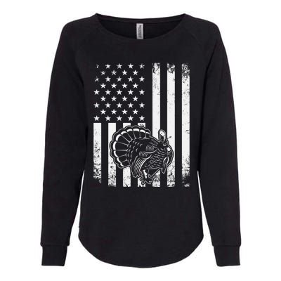 American Flag Turkey Hunting Turkey Hunter Funny Gift Womens California Wash Sweatshirt