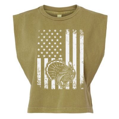 American Flag Turkey Hunting Turkey Hunter Funny Gift Garment-Dyed Women's Muscle Tee