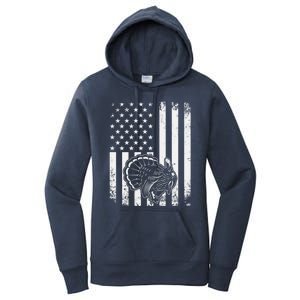 American Flag Turkey Hunting Turkey Hunter Funny Gift Women's Pullover Hoodie