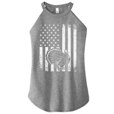 American Flag Turkey Hunting Turkey Hunter Funny Gift Women's Perfect Tri Rocker Tank