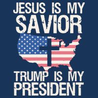 American Flag Tee Jesus Is My Savior Trump Is My President Kids Hoodie
