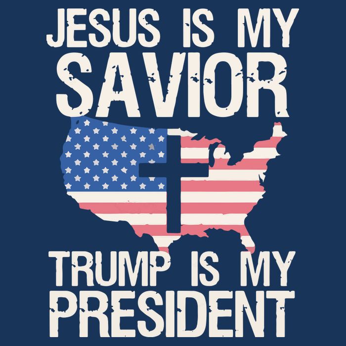 American Flag Tee Jesus Is My Savior Trump Is My President Kids Hoodie