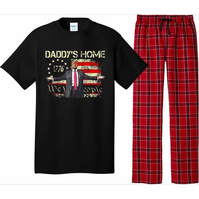 American Flag Trump 2024 DaddyS Home We The People Pajama Set