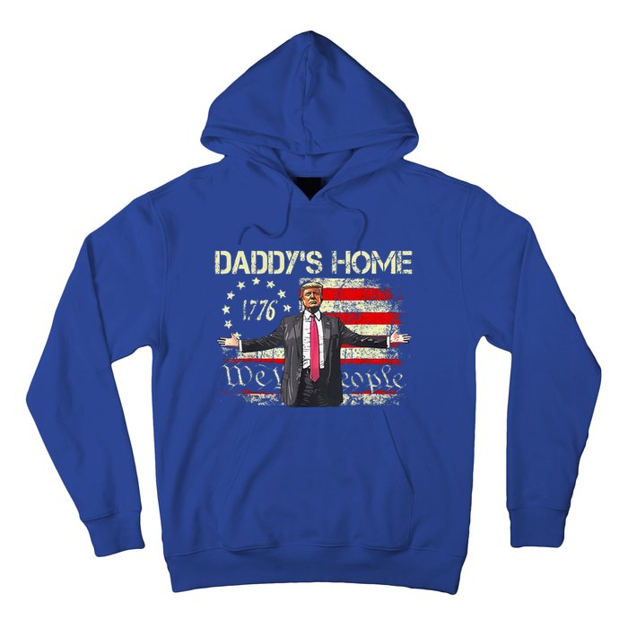 American Flag Trump 2024 DaddyS Home We The People Hoodie