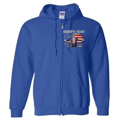 American Flag Trump 2024 DaddyS Home We The People Full Zip Hoodie