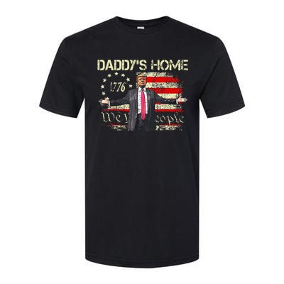 American Flag Trump 2024 DaddyS Home We The People Softstyle CVC T-Shirt