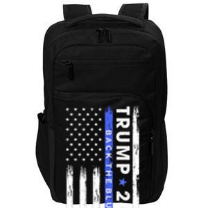 American Flag Trump 2024 Back The Blue Thin Blue Line Gift Impact Tech Backpack