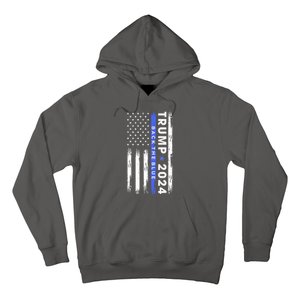 American Flag Trump 2024 Back The Blue Thin Blue Line Gift Hoodie