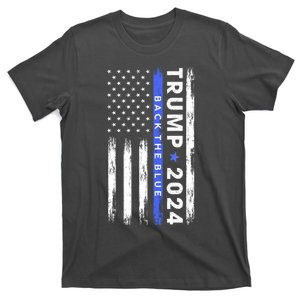 American Flag Trump 2024 Back The Blue Thin Blue Line Gift T-Shirt