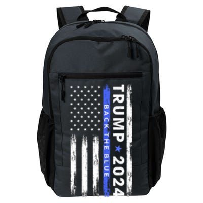 American Flag Trump 2024 Back The Blue Thin Blue Line Gift Daily Commute Backpack