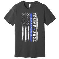 American Flag Trump 2024 Back The Blue Thin Blue Line Gift Premium T-Shirt