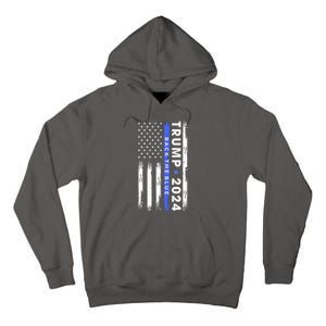 American Flag Trump 2024 Back The Blue Thin Blue Line Gift Tall Hoodie