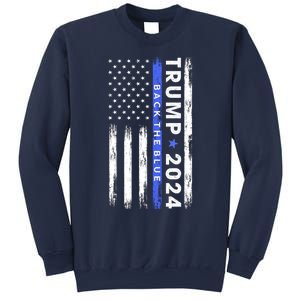 American Flag Trump 2024 Back The Blue Thin Blue Line Gift Sweatshirt