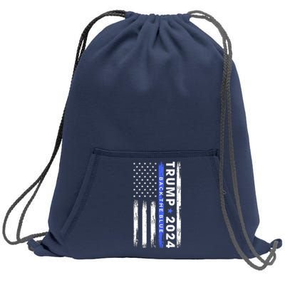 American Flag Trump 2024 Back The Blue Thin Blue Line Gift Sweatshirt Cinch Pack Bag