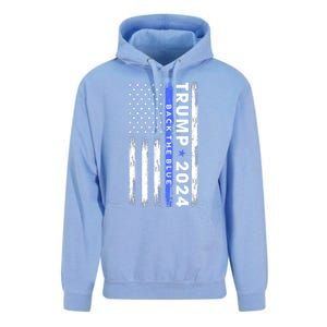 American Flag Trump 2024 Back The Blue Thin Blue Line Gift Unisex Surf Hoodie