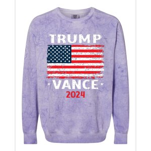 America Flag Trump Vance 2024 Vp Vice President Colorblast Crewneck Sweatshirt